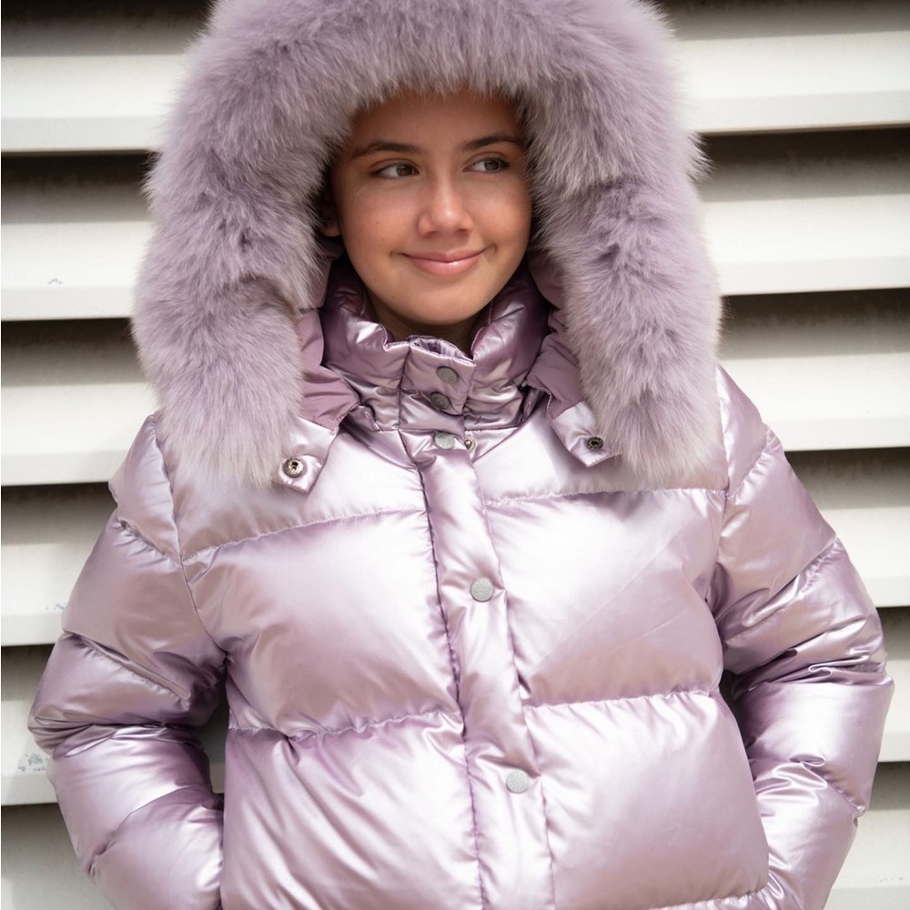 Pamplemousse- Becca Lavender puffer jacket - removable hoodie- size 14